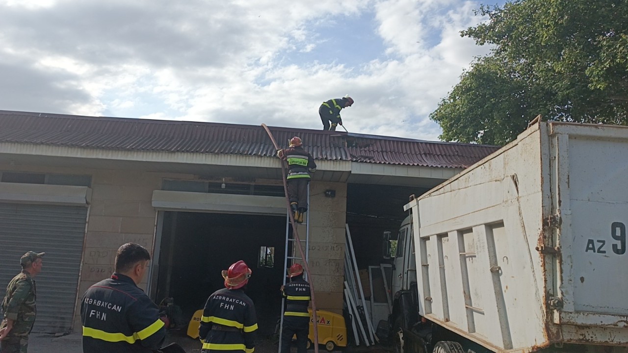 Şabranda yanğın oldu - FOTOLAR